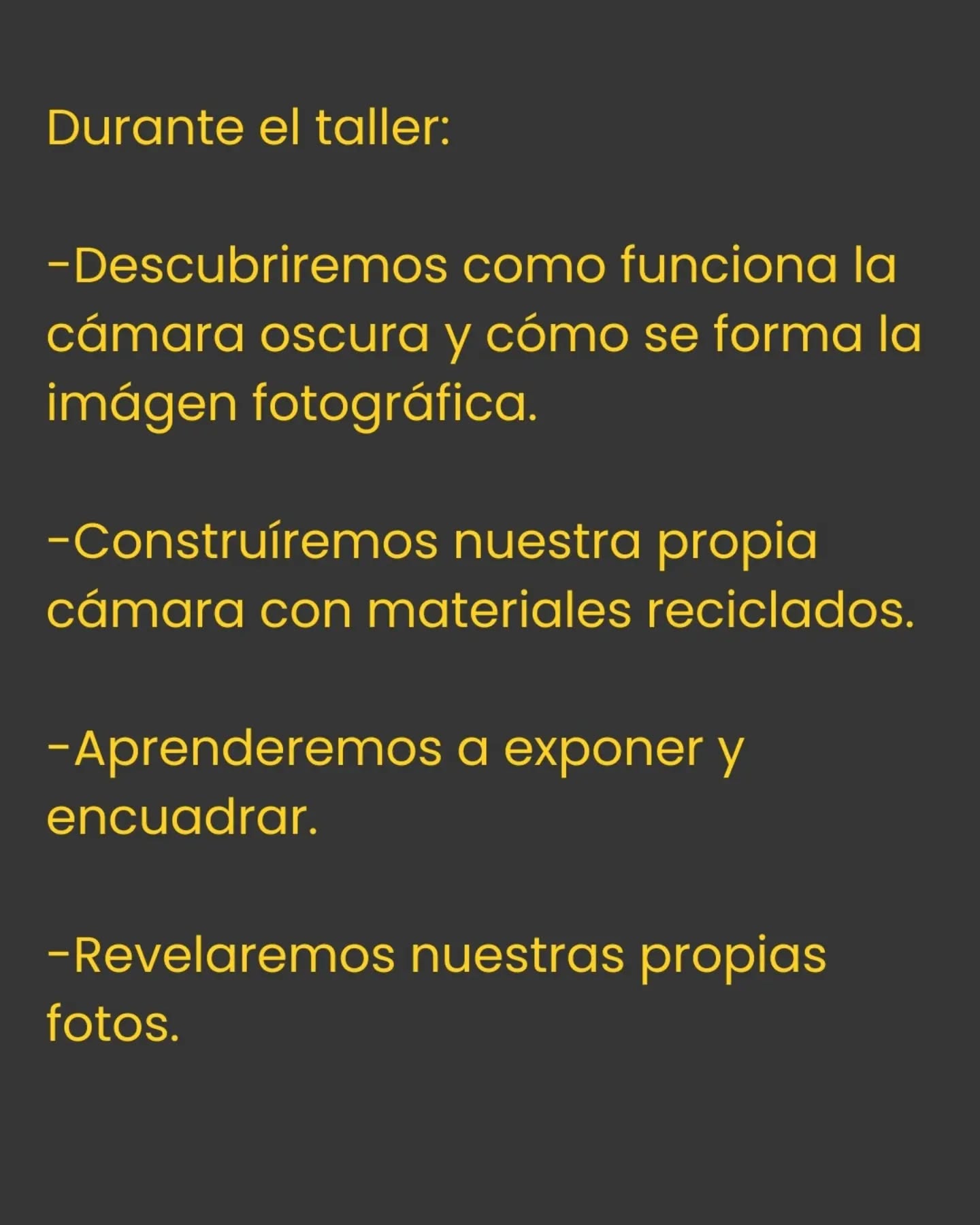 Taller de Fotografía Estenopeica